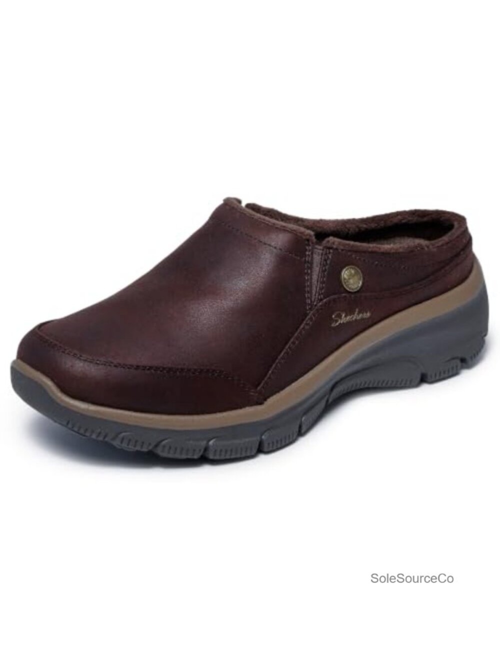 Women's Easy Going Mule Clog Slip-On Comfort Shoe, Memory Foam, Faux Fur Lining